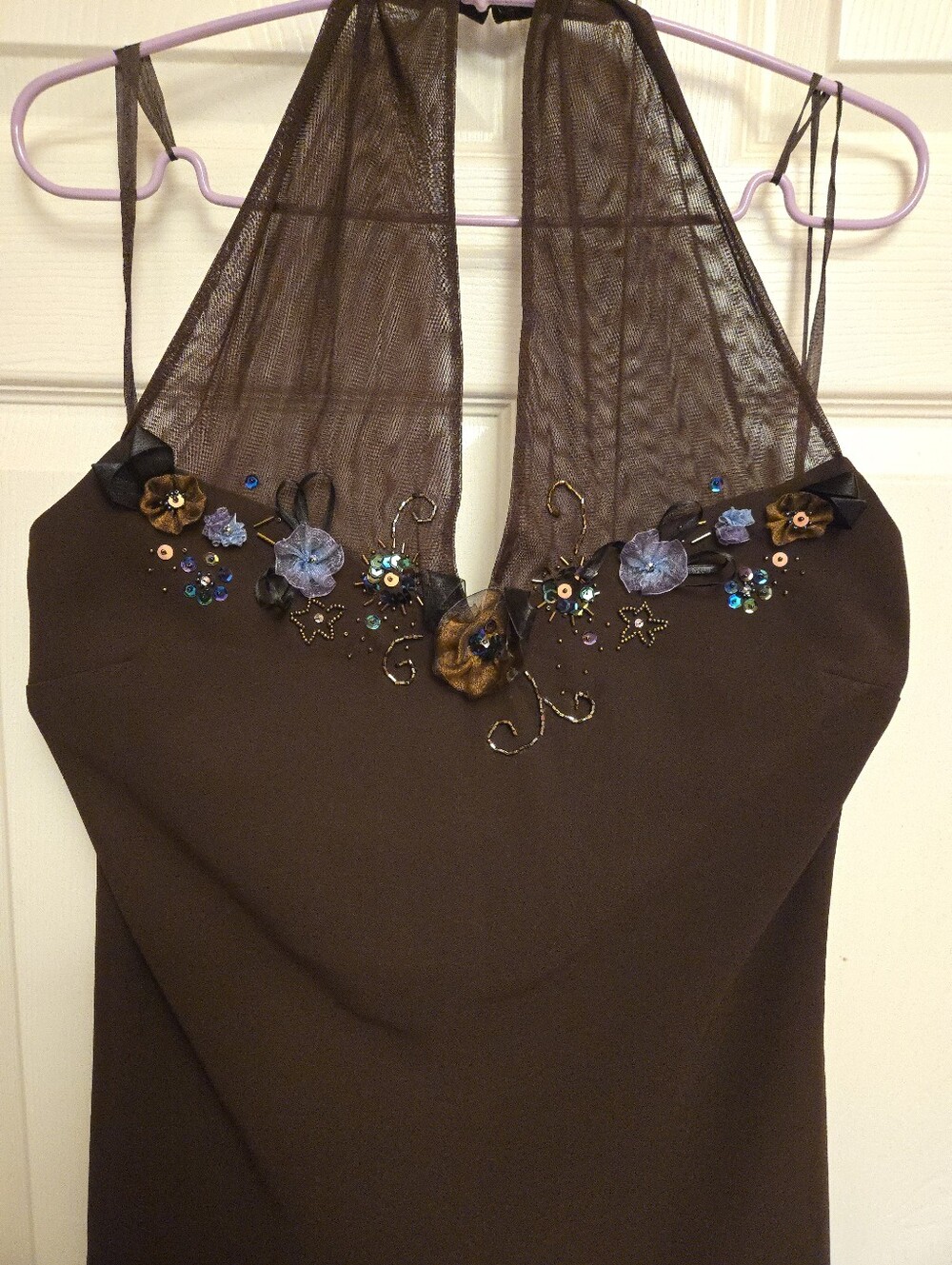 Nine West Dress 90/00s Brown Halter Dress - Picture 7 of 16